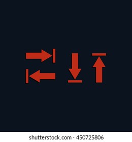 Arrow icon, arrow buttons. Arrows up, down, left and right.