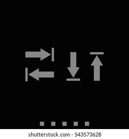 Arrow icon, arrow buttons. Arrows up, down, left and right.