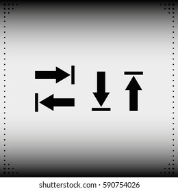 Arrow icon, arrow buttons. Arrows up, down, left and right.
