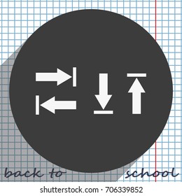 Arrow icon, arrow buttons. Arrows up, down, left and right.