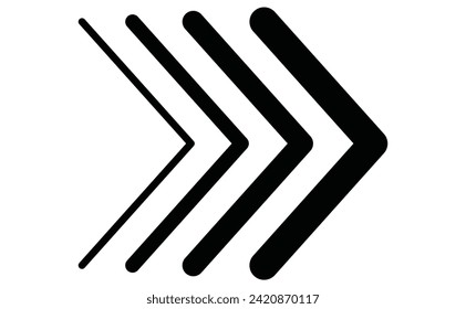 Arrow icon chevron doodle black line graphic design app set, collocetion