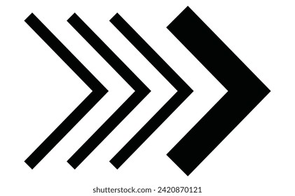 Arrow icon chevron doodle black line graphic design app set, collocetion