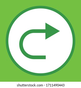 Arrow icon in circle. Flat design.