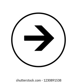 Arrow icon in circle. Vector Illustration
