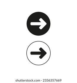 Arrow icon with circle. Vector illustration. EPS 10.