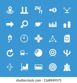Arrow icon. collection of 25 arrow filled icons such as laptop connection, female, map location, coin, graph, clock, reload. editable arrow icons for web and mobile.