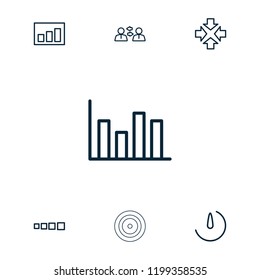 Arrow icon. collection of 7 arrow outline icons such as move, communication, chart, loading, stopwatch camera, graph. editable arrow icons for web and mobile.