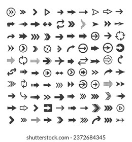 Arrow icon collection. Arrows simple flat icons.