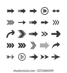 Arrow icon collection. Arrows simple flat icons.