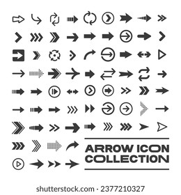 Arrow icon collection. Arrows simple flat icons.