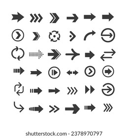 Arrow icon collection. Arrows simple flat icons.