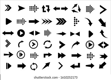 Arrow icon. Collection of concept arrows for web design, mobile apps, interface and more. Different black Arrows icons,vector set.