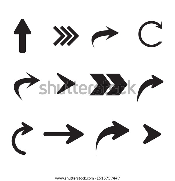 Arrow Icon Collection Different Shapes Flat Stock Vector (Royalty Free ...