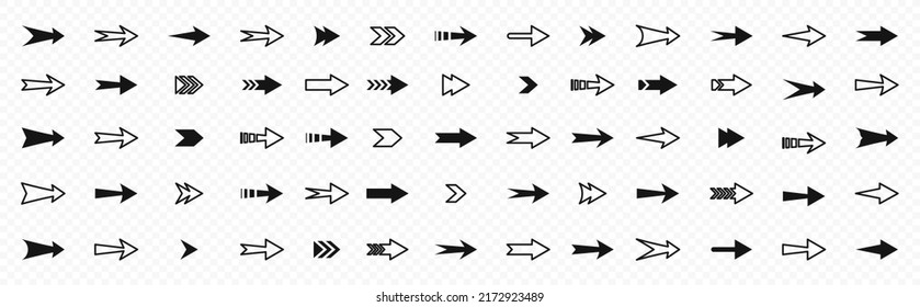 Arrow Icon Collection Flat Black Arrow Stock Vector (Royalty Free ...