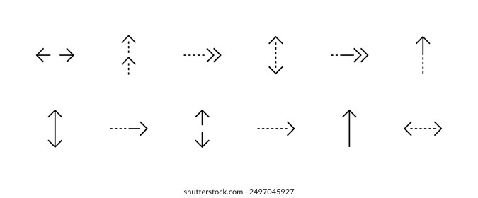 Arrow icon collection. Interface, direction, navigation, forward, different direction and more. Editable stroke. Pixel Perfect. Grid base 32 x 32.