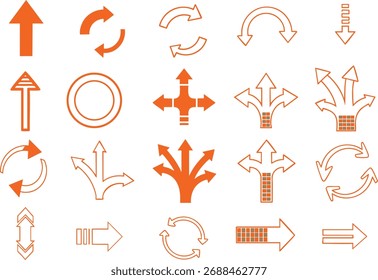 Colección de iconos de flecha para dirección de navegación y guía perfecta para presentaciones de Sitios web infografías y proyectos creativos