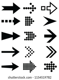 Arrow icon collection on a white background