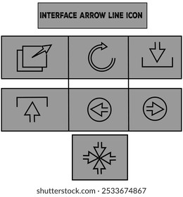 Arrow icon collection. Outline editable stroke interface arrow vector icons. Black arrow thin line icon collection. Vector illustration