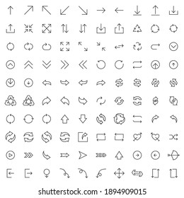 Arrow icon collection. Set different arrows or web design. Vector illustration