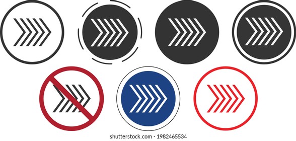 Colección de iconos de flecha. Establece flechas o diseño web diferentes. Estilo plano de flecha aislado en fondo blanco - vector de stock.
