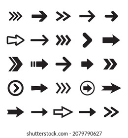 Arrow icon collection. Set of different arrows. Flat style isolated vectors.