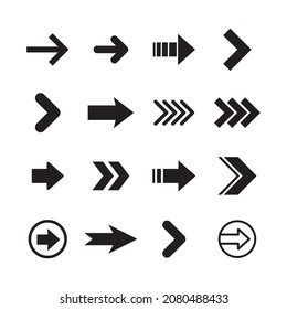 Arrow icon collection. Set of different arrows. Flat style isolated vectors.