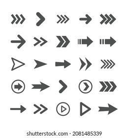 Arrow icon collection. Set of different arrows. Flat style isolated vectors.