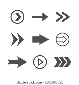 Arrow icon collection. Set of different arrows. Flat style isolated vectors.