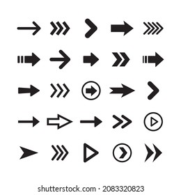 Arrow icon collection. Set of different arrows. Flat style isolated vectors.