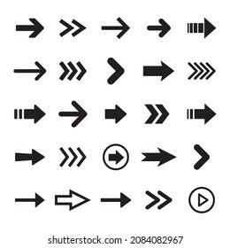 Arrow icon collection. Set of different arrows. Flat style isolated vectors.