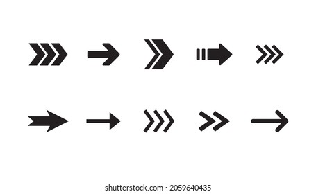 Arrow icon collection. Set of vector arrows.