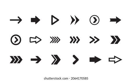 Arrow icon collection. Set of vector arrows.