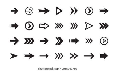 Arrow icon collection. Set of vector arrows.