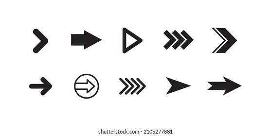Kollektion von Pfeilsymbol. Satz von Vektorpfeilen.