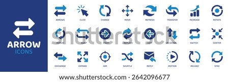 Arrow - Icon Collection. Thin Line Set contains such Icons as Arrow, Up, Down, Left, Right, Diagonal, Forward and more. Simple web icons set.