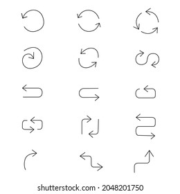 Arrow icon. Collection of vector arrows, set of circular arrows. Modern simple arrows.

