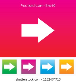 Arrow Icon in Colored Square box. eps-10