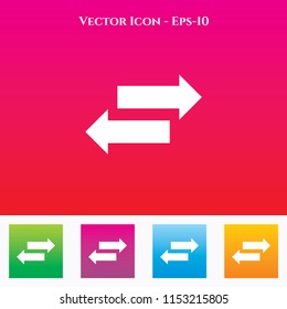 Arrow Icon in Colored Square box. eps-10