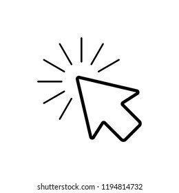 Arrow icon. Computer mouse arrow. Line cursor icon. Vector illustration.