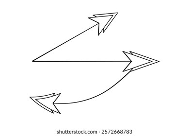 Arrow icon continuous one line drawing and minimalist style isolate outline vector icon