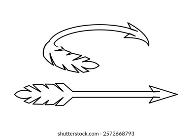 Arrow icon continuous one line drawing and minimalist style isolate outline vector icon
