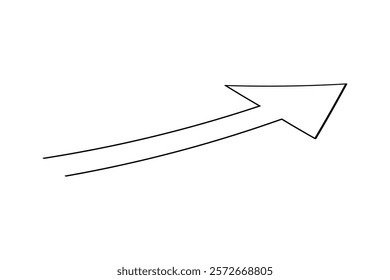 Arrow icon continuous one line drawing and minimalist style isolate outline vector icon