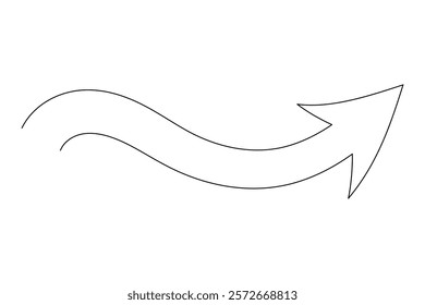 Arrow icon continuous one line drawing and minimalist style isolate outline vector icon