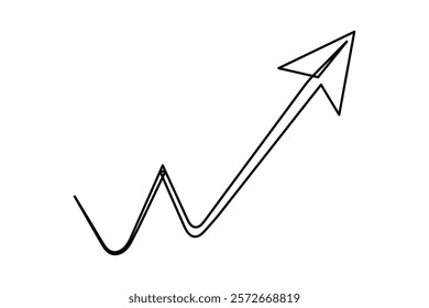 Arrow icon continuous one line drawing and minimalist style isolate outline vector icon