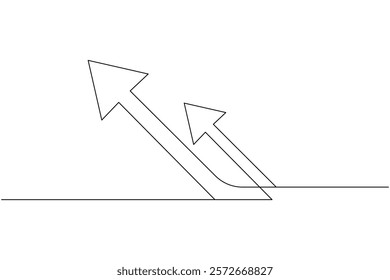 Arrow icon continuous one line drawing and minimalist style isolate outline vector icon