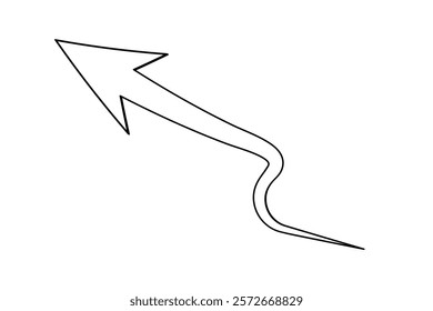 Arrow icon continuous one line drawing and minimalist style isolate outline vector icon