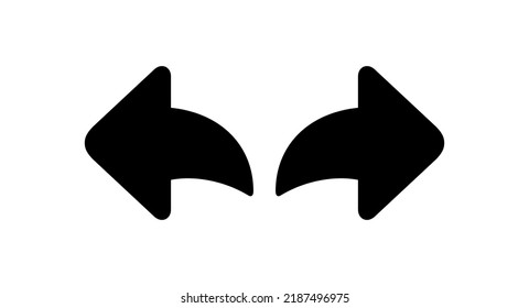 Arrow icon. Denoting forward, share or reply to a message or news item. Isolated vector illustration on a white background.