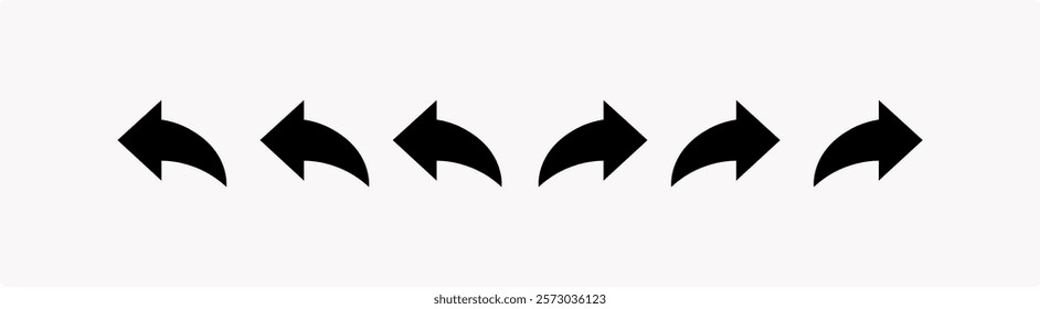 arrow. Icon for design. Left and Right Black Arrow Sign Direction Icon Set. Vector Image.