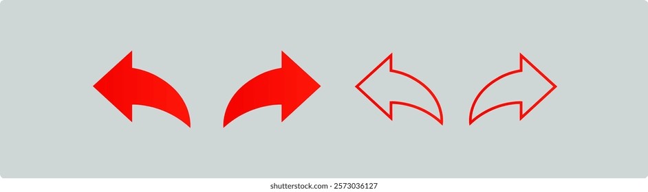 arrow. Icon for design. Left and Right Black Arrow Sign Direction Icon Set. Vector Image.