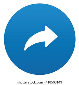 Arrow icon design on blue background,vector